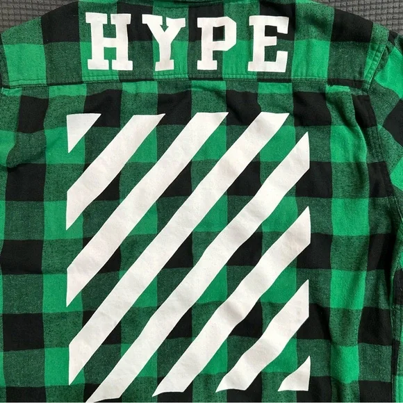 Rue21 Carbon Men’s Green & Black Flannel Button-up w/White Design X-Large - Picture 2 of 6